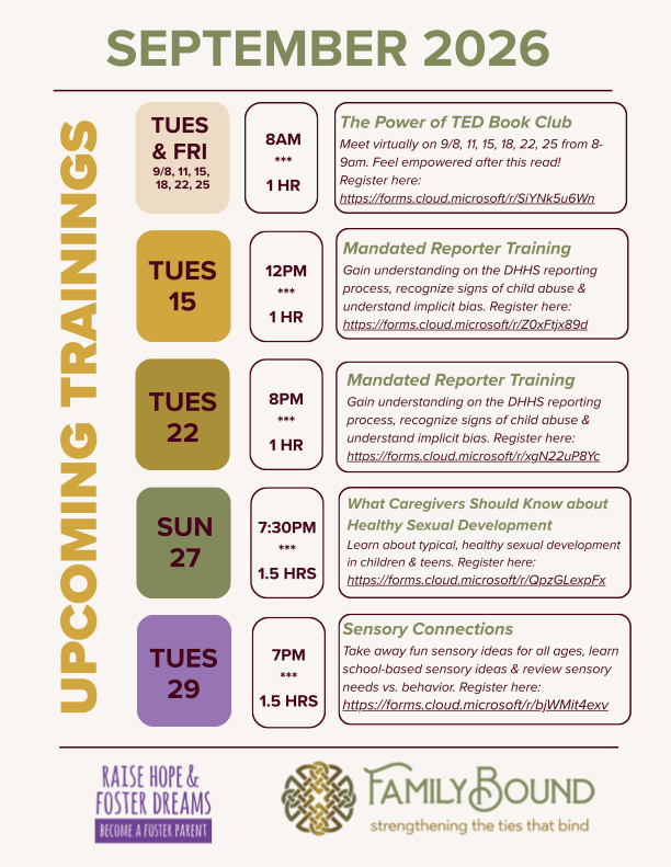 September 2026 Trainings